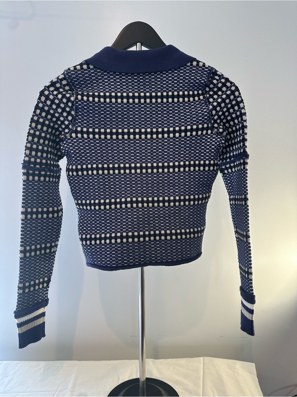 We The Free Level Up Swift Collared Long Sleeve Top in navy combo size xs - Picture 6 of 12